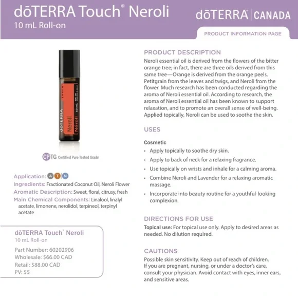 Doterra Neroli blend roller - Picture 3 of 4
